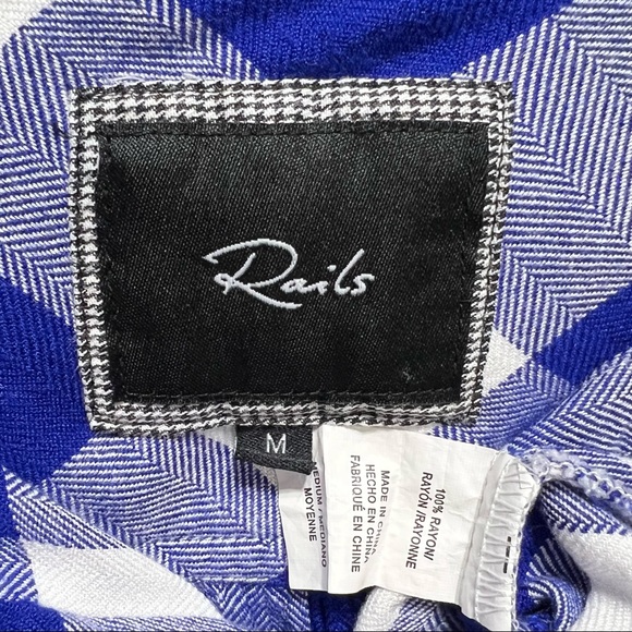 SOLD-Rails Cobalt Blue Buffalo Plaid Buttondown Top - Picture 7 of 8